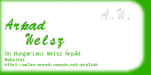 arpad welsz business card