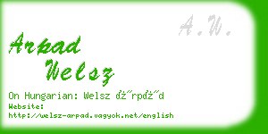 arpad welsz business card